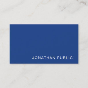 Carte De Visite Design élégant Blue Sleek Design tendance Plain Lu