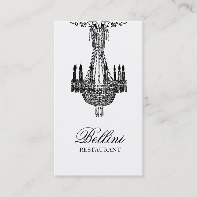 Carte De Visite Design élégant de luxe noir et blanc (Devant)