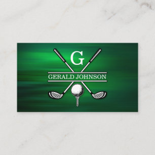 Carte De Visite Design élégant de Monogramme de Golf Customisé