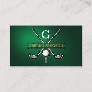 Carte De Visite Design élégant de Monogramme de Golf Customisé