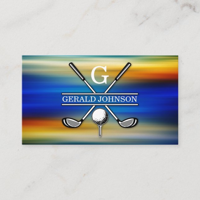 Carte De Visite Design élégant de Monogramme de Golf Customisé (Devant)
