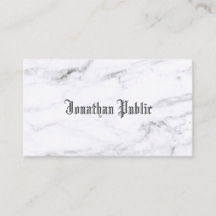 Carte De Visite Design élégant en marbre Police classique Plaine t