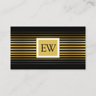 Carte De Visite Design élégant et moderne de lignes dorées délavée