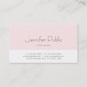 Carte De Visite Design élégant et tendance Design rose clair rose 