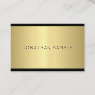 Carte De Visite Design élégant Glam Design moderne Gold Luxe Plain