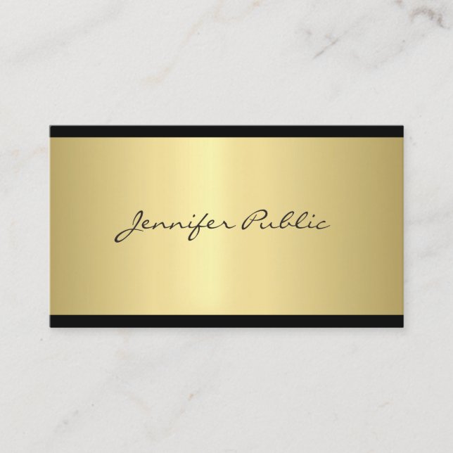Carte De Visite Design élégant Gold Plain Professional Luxe (Devant)