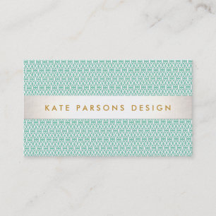 Carte De Visite Design élégant Mint moderne et Motif blanc