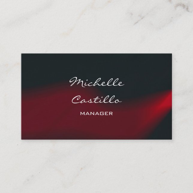 Carte De Visite Design élégant moderne Black Red Waves Design prof (Devant)