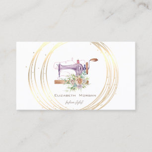 Carte De Visite Design élégant moderne, Blanc, Cercles d'or Lotus