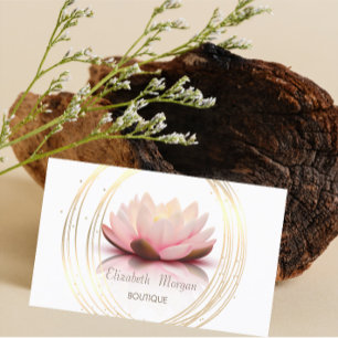 Carte De Visite Design élégant moderne, Cercles d'or Lotus