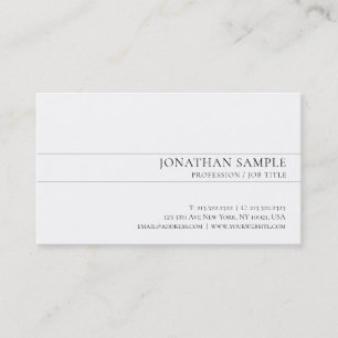 Carte De Visite Design élégant moderne Design élégant Blanc Plaine