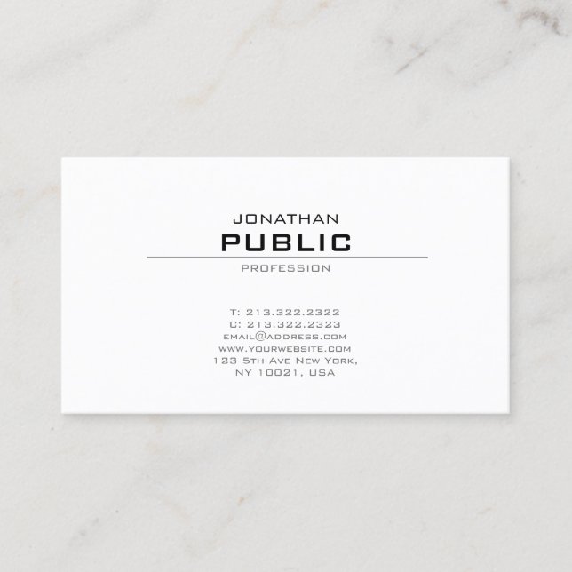 Carte De Visite Design élégant moderne élégant design tendance cré (Devant)