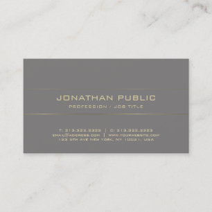 Carte De Visite Design élégant Moderne Gold Elite Plain Luxe