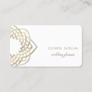 Carte De Visite Design élégant moderne, Or, Blanc