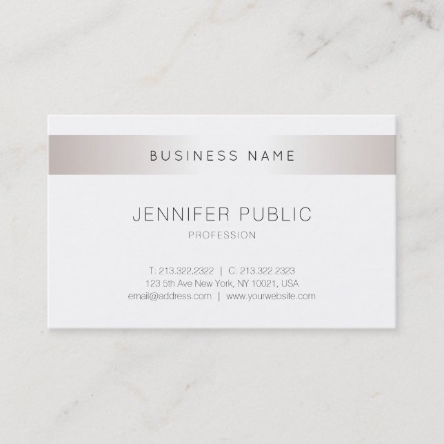 Carte De Visite Design élégant moderne tendance Design épuré Silve (Devant)