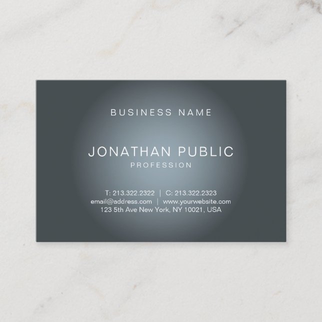 Carte De Visite Design élégant moderne tendance Plaine professionn (Devant)