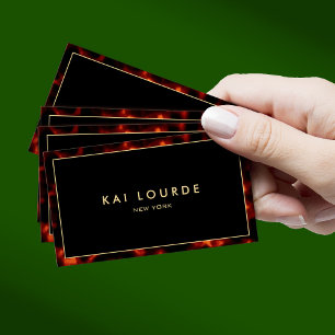 Carte De Visite Design élégant Noir Tortoiseshell Designer