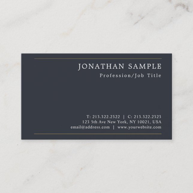 Carte De Visite Design élégant Professionnel Moderne Design élégan (Devant)