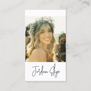 Carte De Visite Design Élégant Signature Script Photo simple