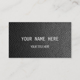 Carte De Visite Design en cuir noir personnalisé  