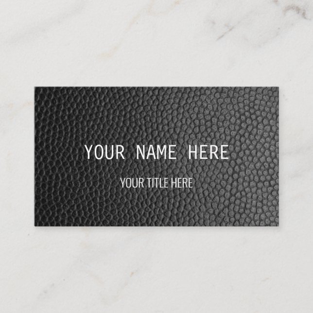 Carte De Visite Design en cuir noir personnalisé | (Devant)