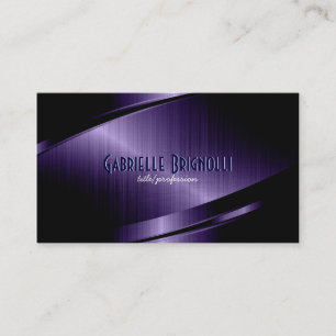 Carte De Visite Design en métal bleu, look en acier inoxydable