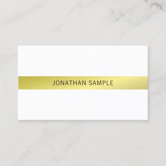 Carte De Visite Design épuré élégant tendance Gold Plain Luxe (Devant)