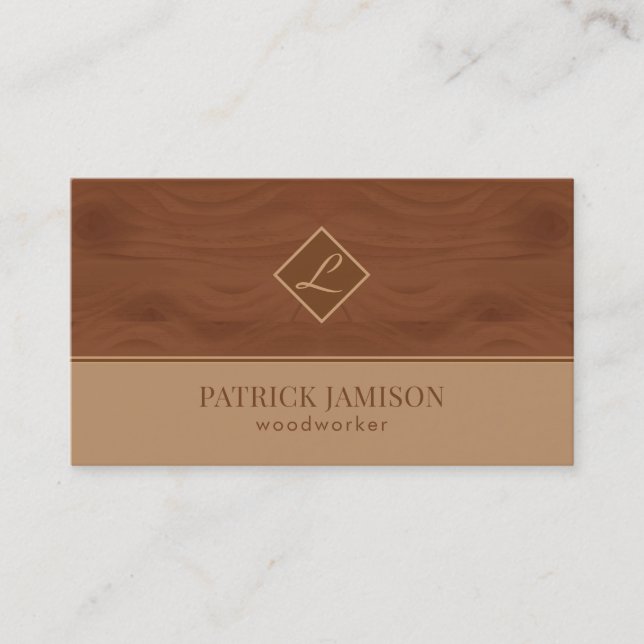Carte De Visite Design Et Logo En Bois Naturel (Devant)