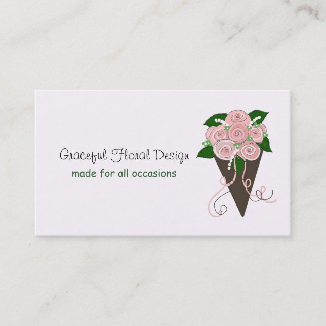 Carte De Visite Design floral gracieux...Bouquet Mariage (Devant)