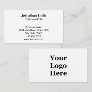 Carte De Visite Design générique simple blanc Ajouter logo