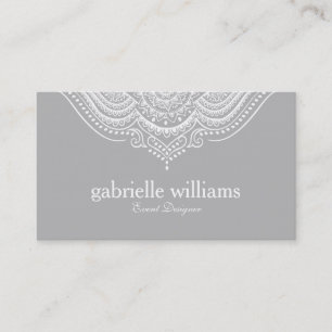 Carte De Visite Design géométrique élégant, blanc et gris clair