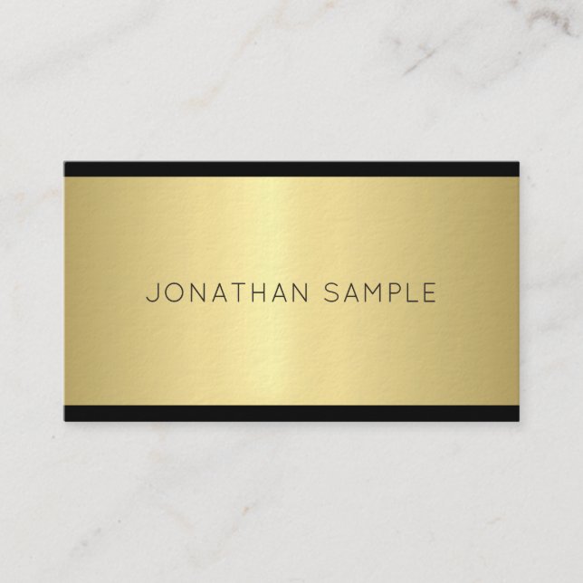 Carte De Visite Design Glam créatif Moderne Gold Luxe Plaine tenda (Devant)