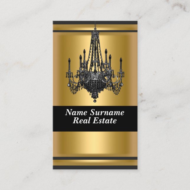 Carte de visite design Gold Elegant (Devant)