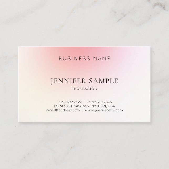 Carte De Visite Design graphique élégant Harmonie couleur rose Lux (Devant)