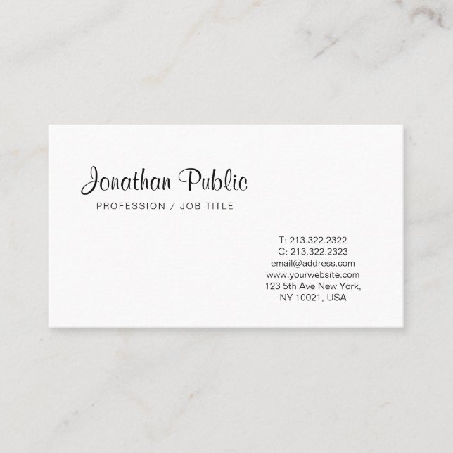 Carte De Visite Design graphique élégant moderne Design minimalist (Devant)