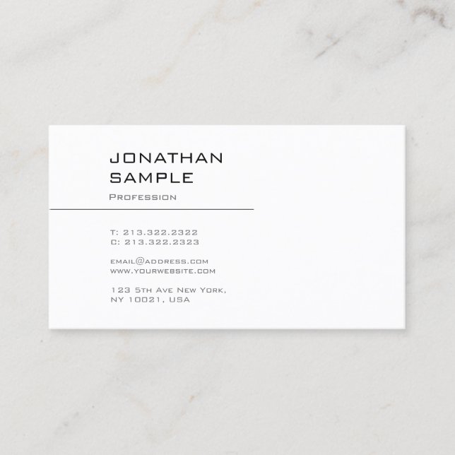 Carte De Visite Design graphique moderne tendance Design élégant é (Devant)