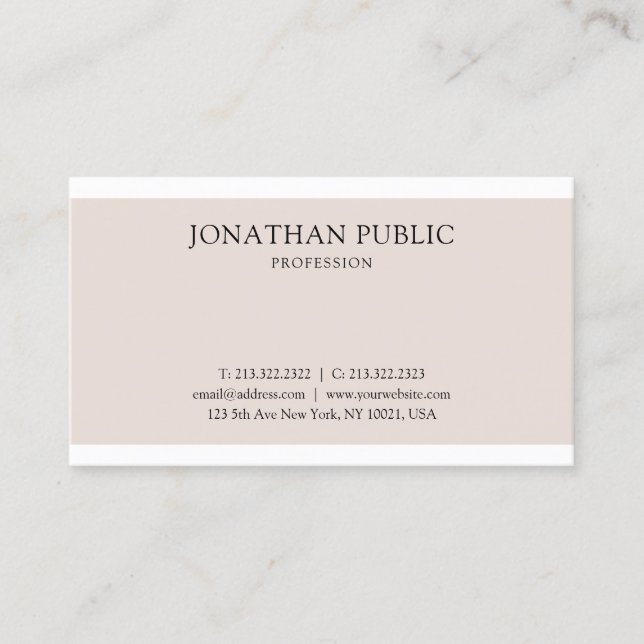 Carte De Visite Design graphique professionnel propre Élégant (Devant)