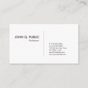 Carte De Visite Design graphique simple et tendance Élégant blanc 