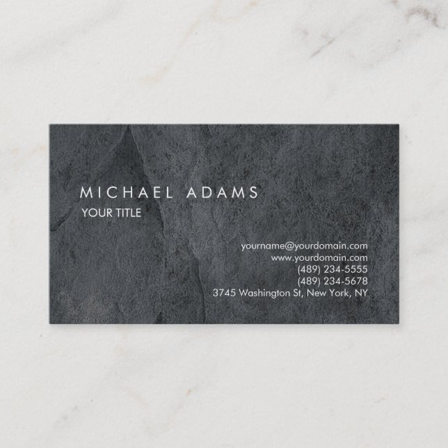 Carte De Visite Design Gris clair texture professionnelle moderne (Devant)