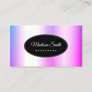Carte De Visite Design holographique rose violet moderne