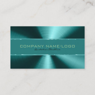Carte De Visite Design métallique vert brillant Look en acier inox