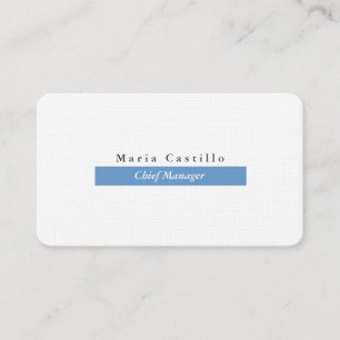 Carte De Visite Design minimaliste bleu clair élégant gris blanc