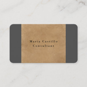 Carte De Visite Design minimaliste Brown gris clair élégant