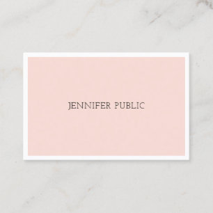Carte De Visite Design minimaliste élégant Blush Pink Professionne