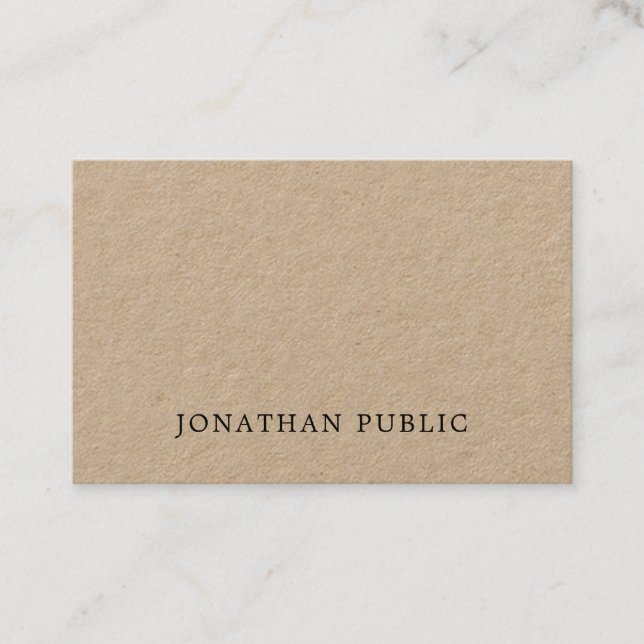 Carte De Visite Design minimaliste élégant Moderne Unique Plain Lu (Devant)