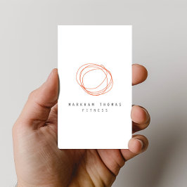 Carte De Visite Design minimaliste et moderne Scribble Orange