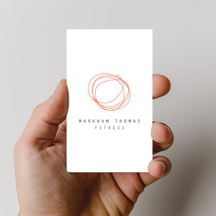 Carte De Visite Design minimaliste et moderne Scribble Orange