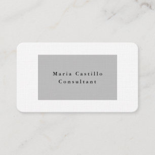 Carte De Visite Design minimaliste gris argenté clair élégant