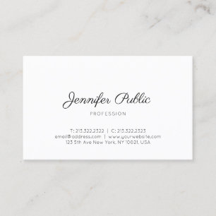 Carte De Visite Design minimaliste moderne élégant Plaine tendance