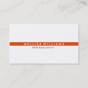 Carte De Visite Design minimaliste moderne en bande de corail minc
